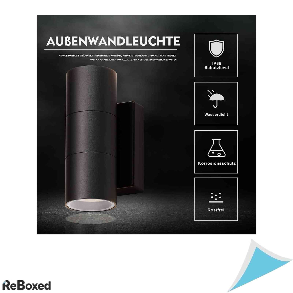 Aplica LED de exterior CELAVY, dubla emisie Up/Down, IP65, aluminiu, 2x GU10 5W, Negru
