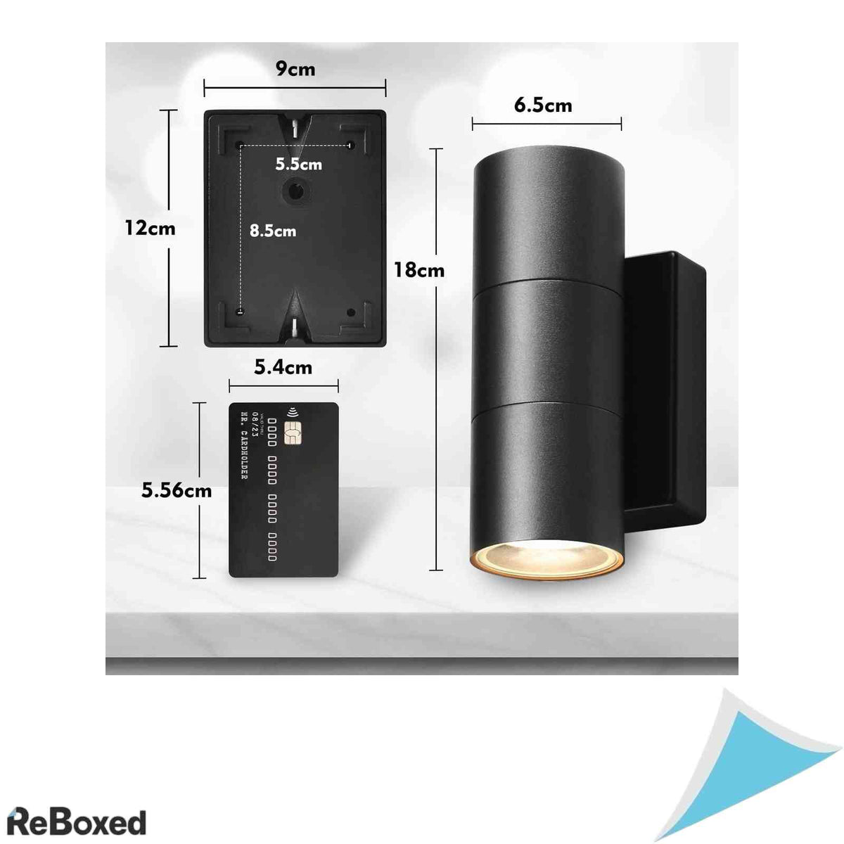 Aplica LED de exterior CELAVY, dubla emisie Up/Down, IP65, aluminiu, 2x GU10 5W, Negru