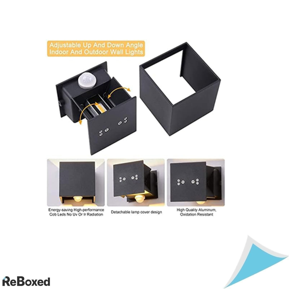 Aplica LED Exterior/Interior 12W cu Senzor de Miscare, IP65, Lumina Alba Calda, Aluminiu, Antracit