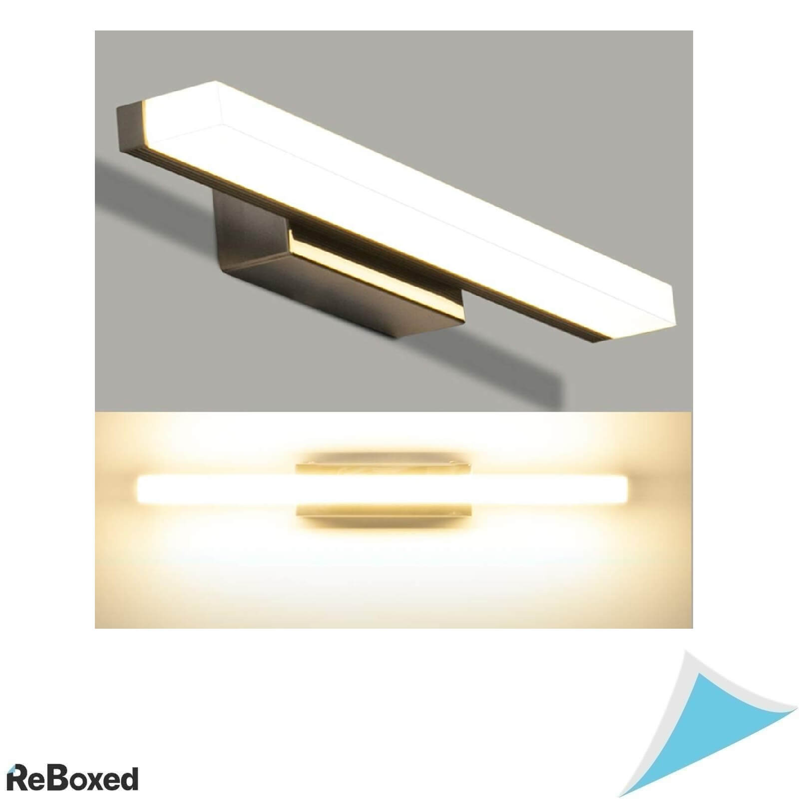 Aplica LED pentru Oglinda Baie 40 cm, 8W, 800 lm, Lumina Naturala 4000K, IP44, Inox, Montaj pe Perete