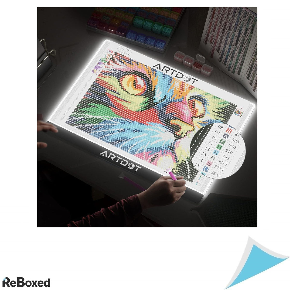 ARTDOT A3 LED Light Pad – Kit Complet pentru Diamond Painting, Desen sau Schite, cu Luminozitate Reglabila