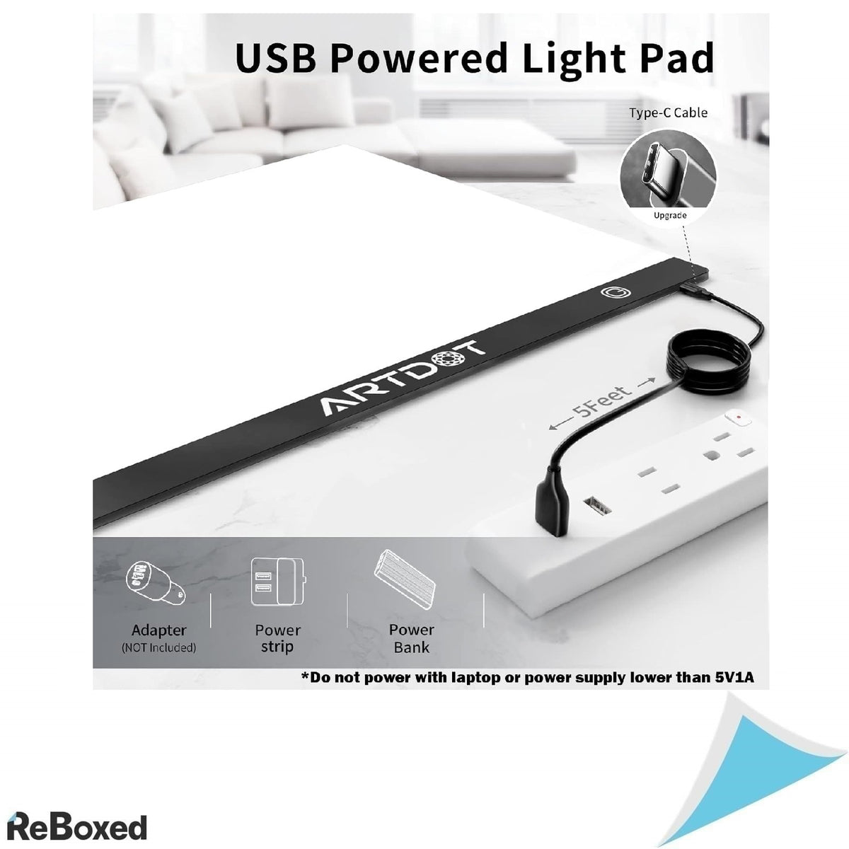 ARTDOT A3 LED Light Pad – Kit Complet pentru Diamond Painting, Desen sau Schite, cu Luminozitate Reglabila