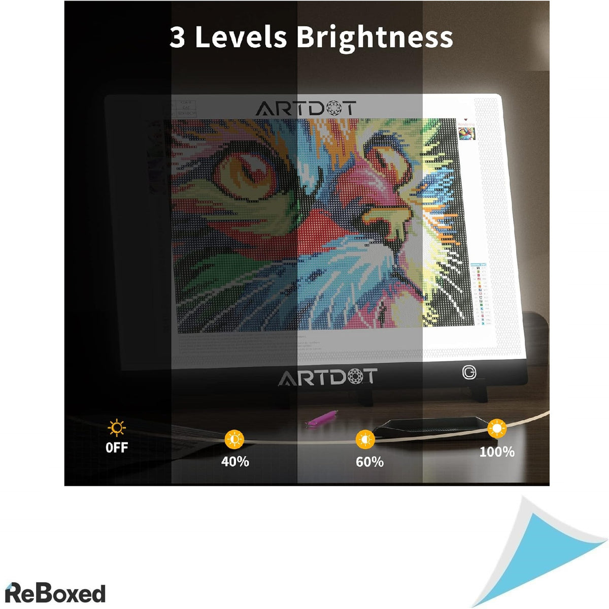 ARTDOT A3 LED Light Pad – Kit Complet pentru Diamond Painting, Desen sau Schite, cu Luminozitate Reglabila