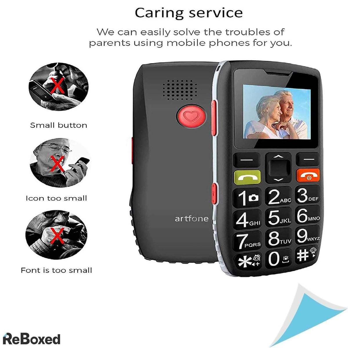 artfone C1 Telefon Mobil cu Butoane Mari Dual-SIM FM SOS