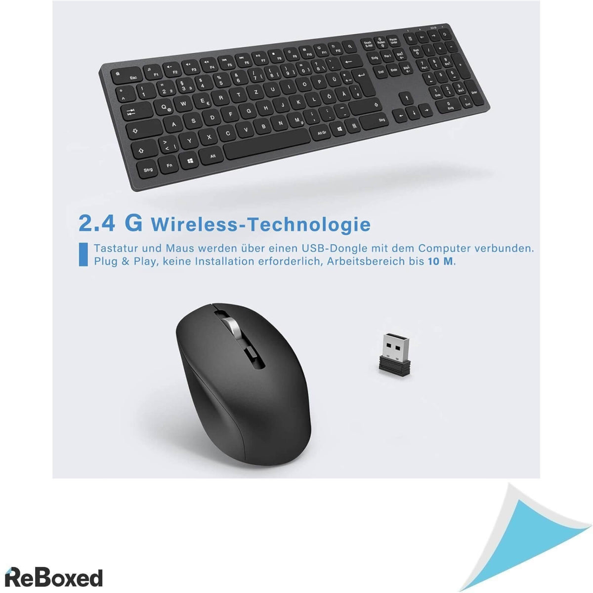 Ashu Set Mouse si Tastatura Wireless 2.4G QWERTZ German