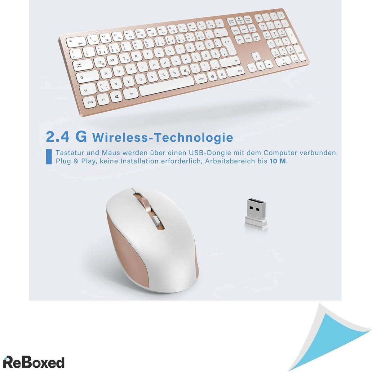 Ashu Set Mouse si Tastatura Wireless 2.4G QWERTZ