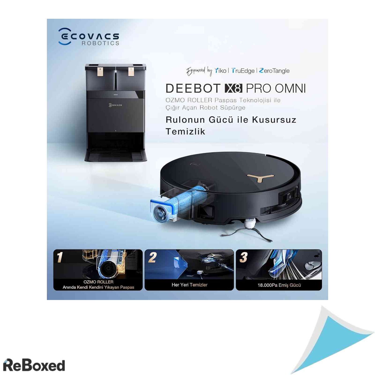 Aspirator robot ECOVACS Deebot X8 Pro Omni, Negru