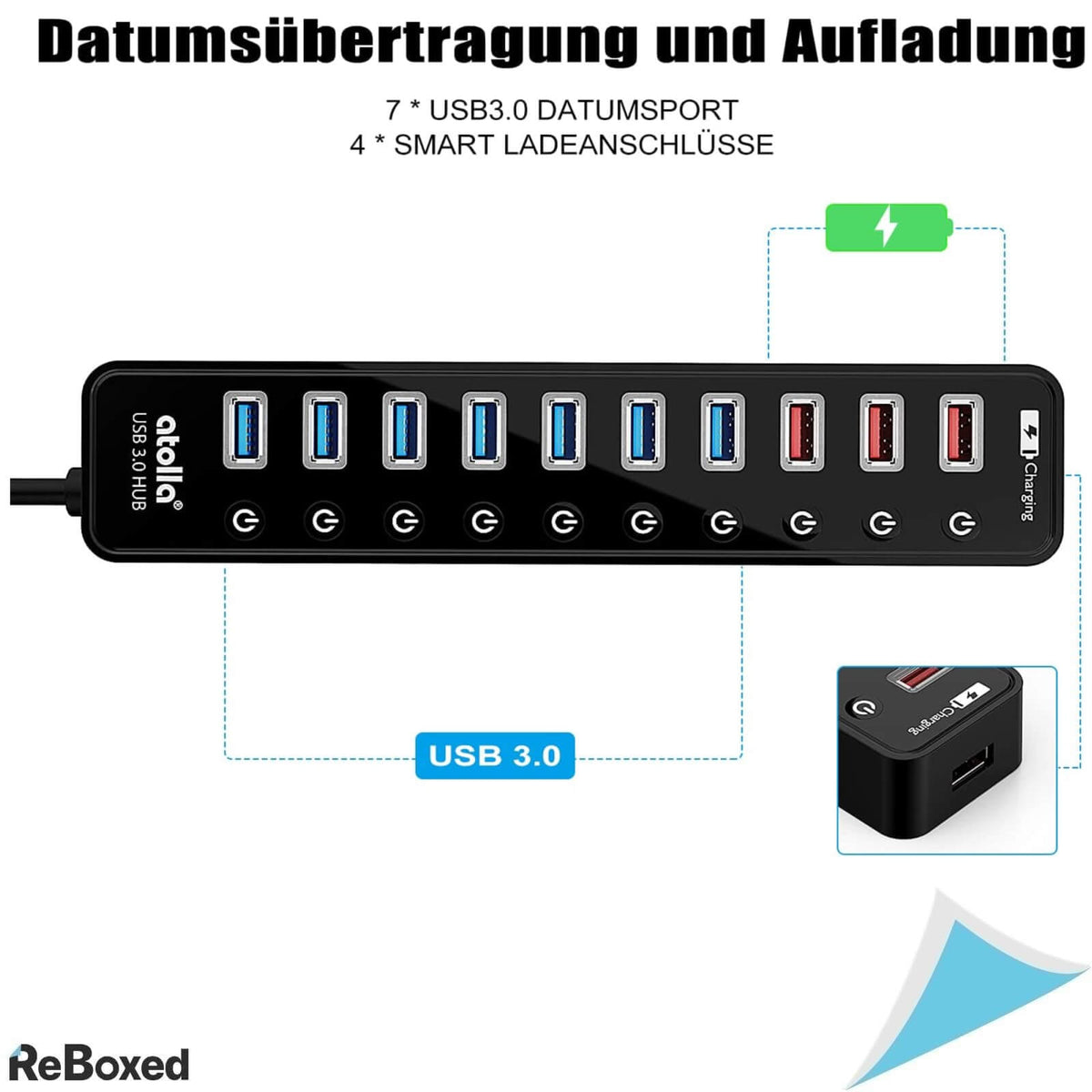 Atolla Hub USB 3.0 11 Porturi 48W 12V 4A