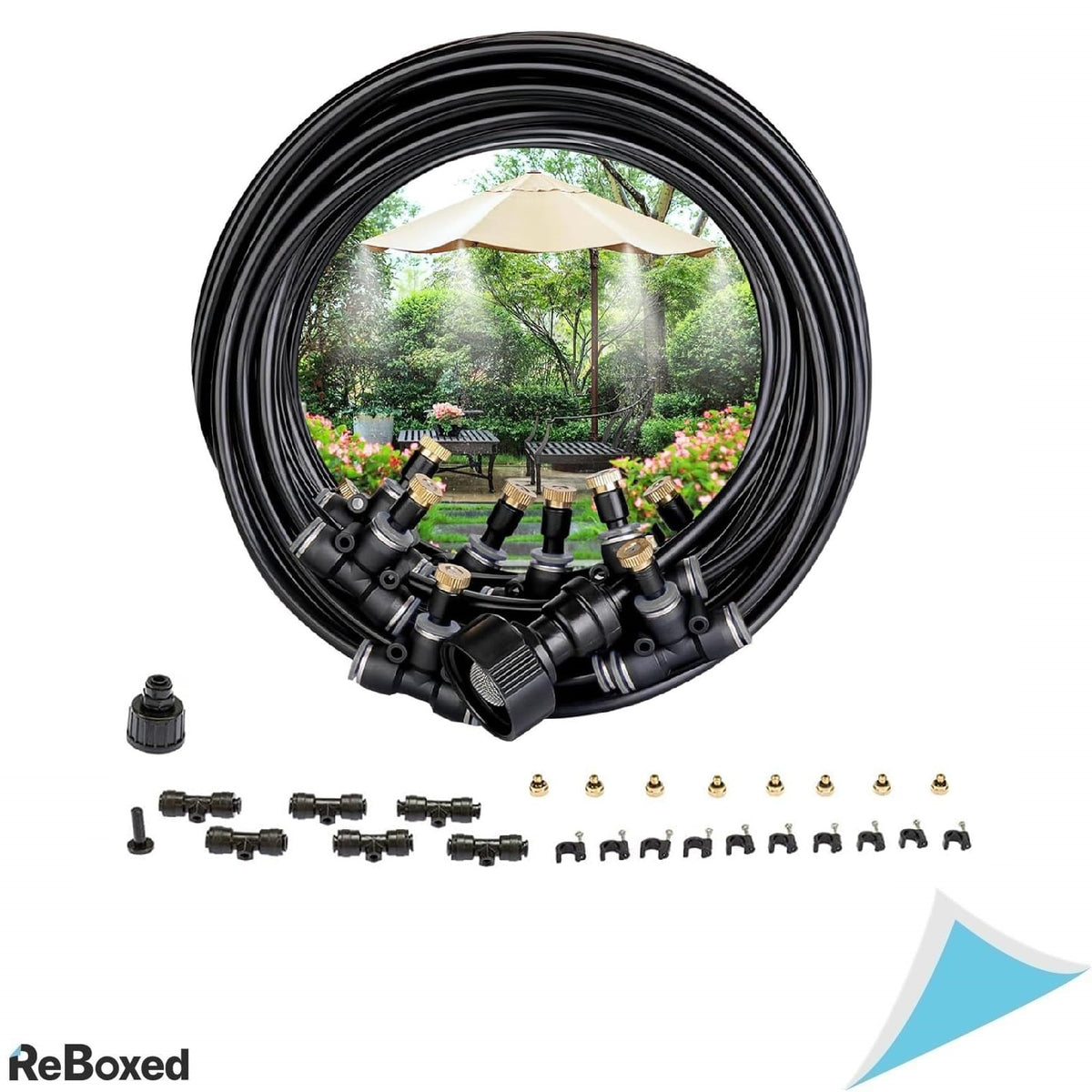 Avilia Kit Pulverizare Exterioara 15 m cu Racorduri Universale – Sistem de Racire pentru Terasa, Gradina sau Foișor