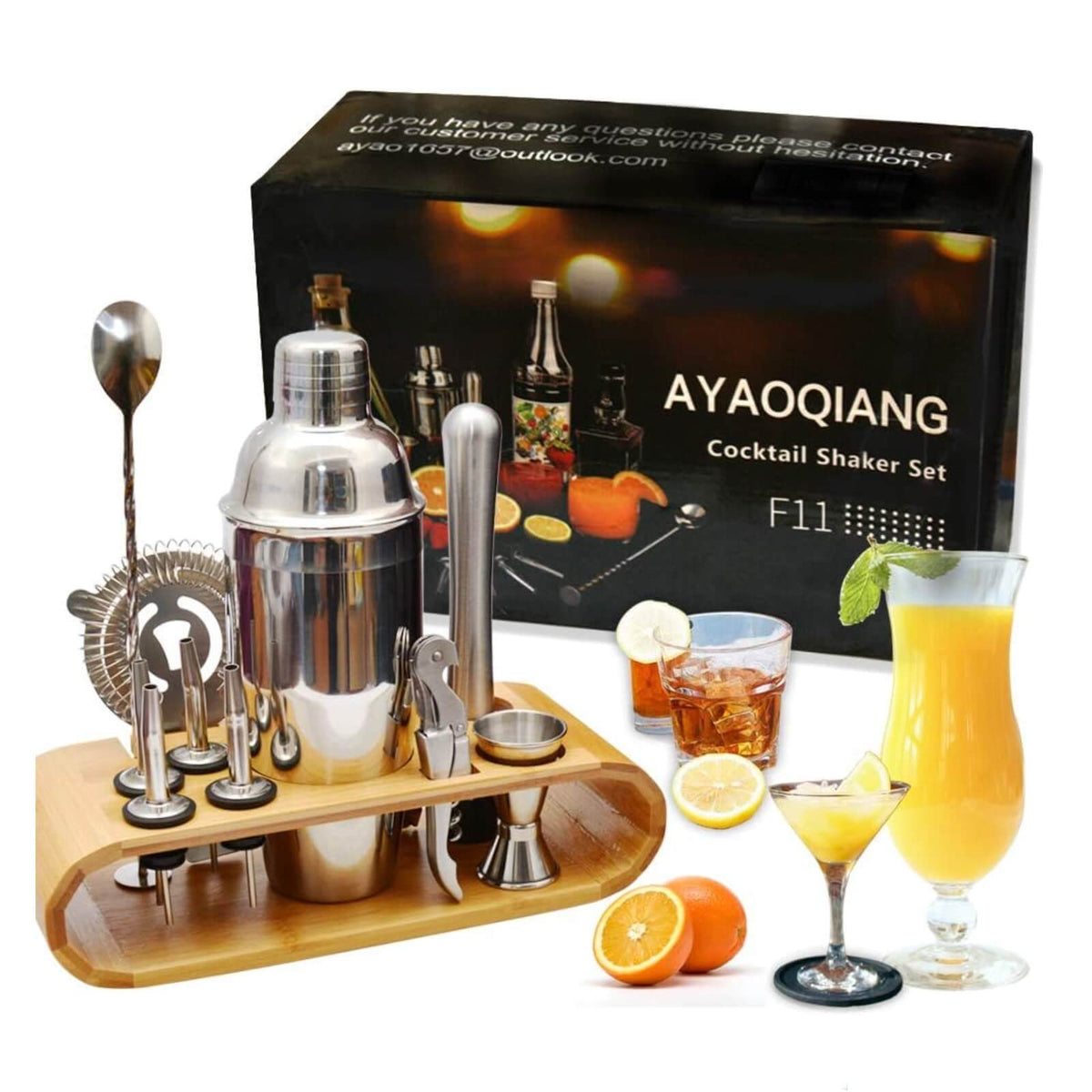 Ayaoqiang Set de Preparare Cocktail 750ml 9 Piese