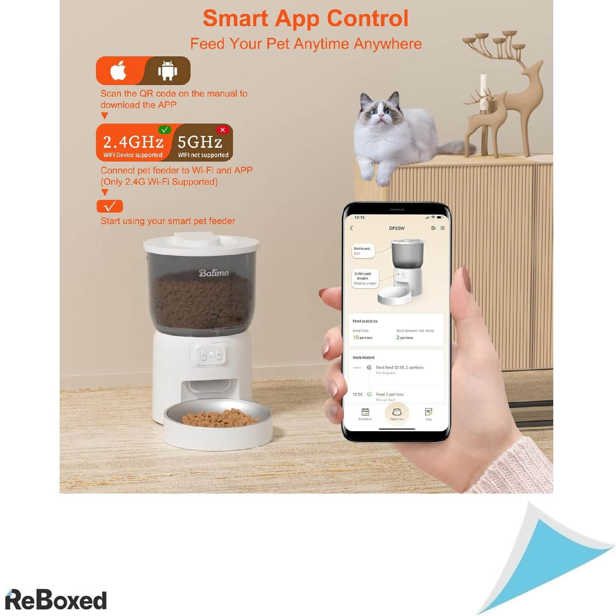 Balimo Dispenser Automat pentru Hrana Pisici 3L