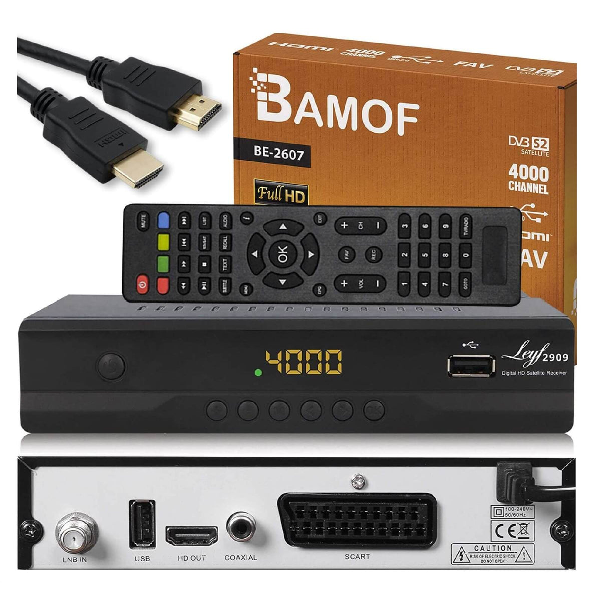 Bamof BE-2607 Receptor satelit digital FullHD 1080P USB HDMI