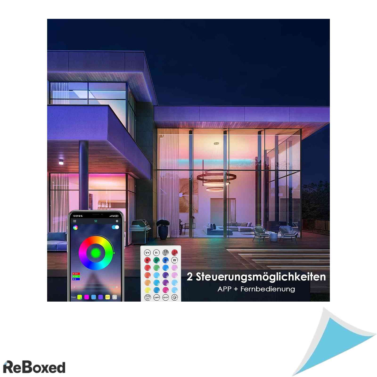 Banda LED HOVVIDA, 5 metri, 150 LED-uri RGB, Control prin Aplicatie si Telecomanda