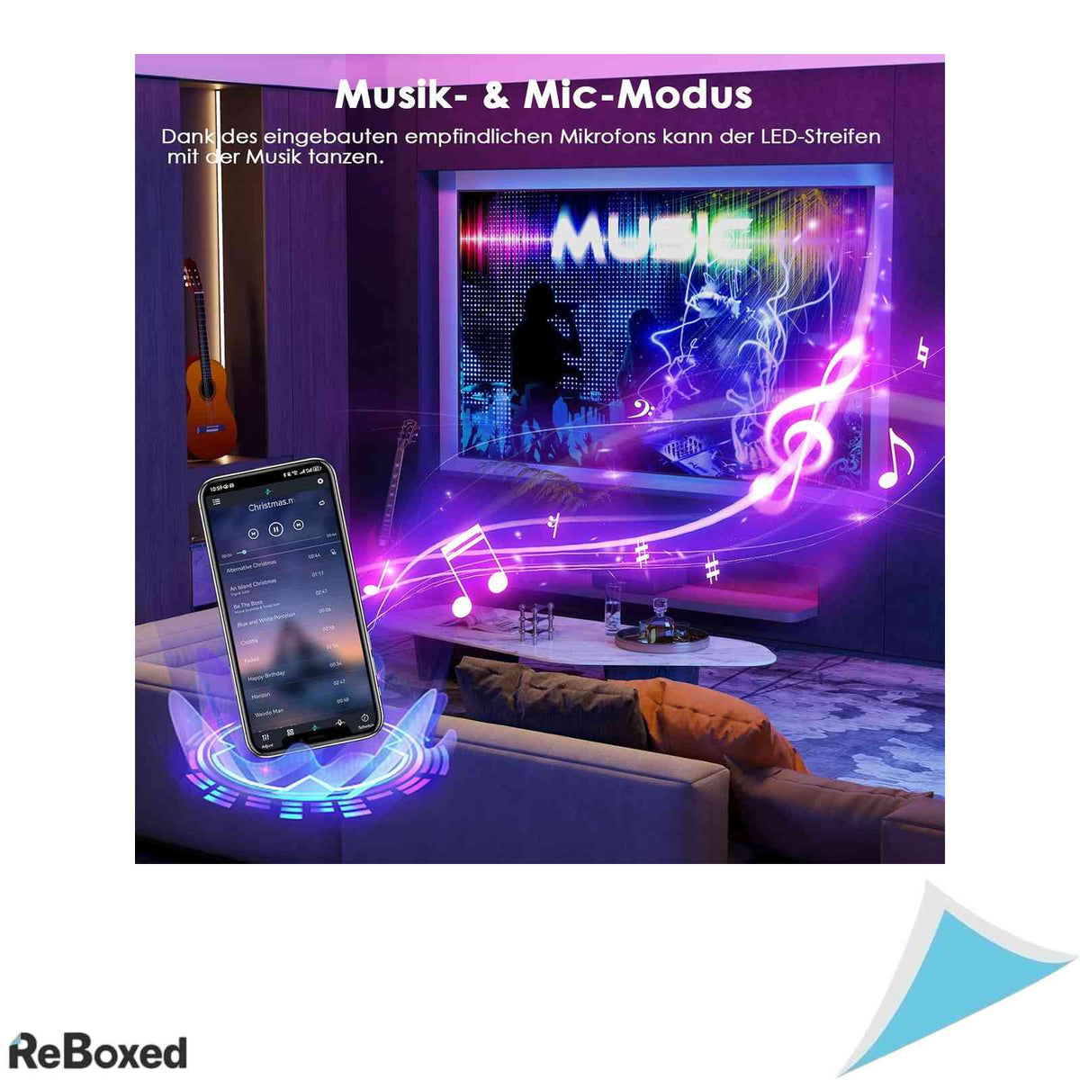 Banda LED HOVVIDA, 5 metri, 150 LED-uri RGB, Control prin Aplicatie si Telecomanda