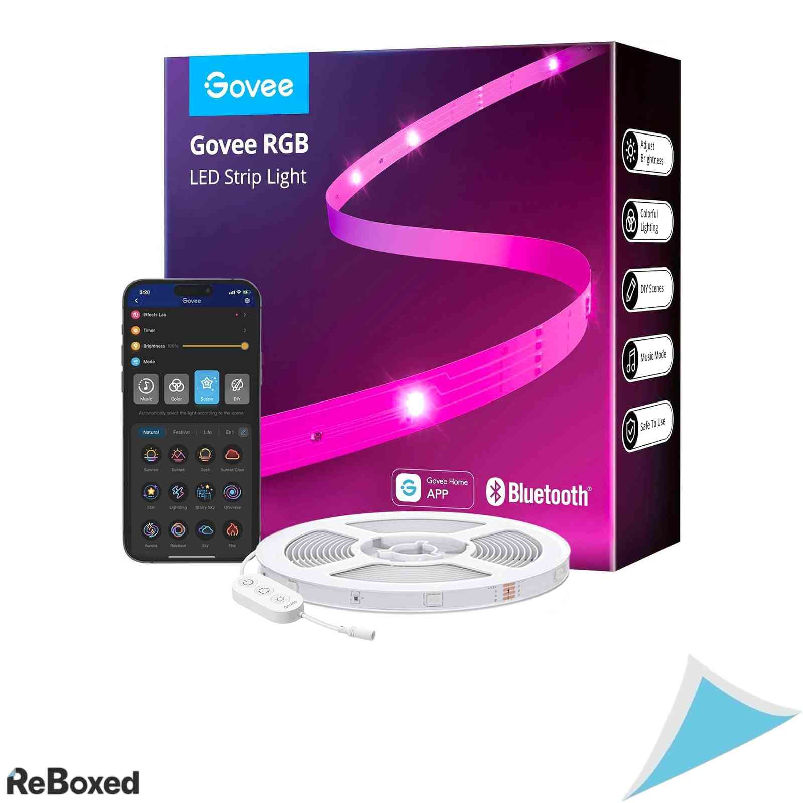 Banda LED RGB Govee 30 m, Control prin Aplicatie Bluetooth