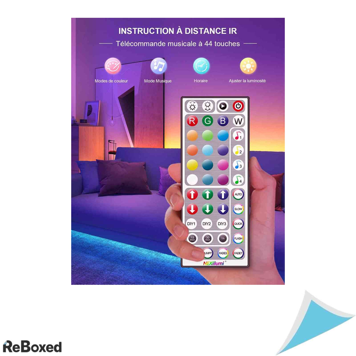 Banda LED RGB Mexllex Nallee 15m cu telecomanda 44 taste si sincronizare muzicala