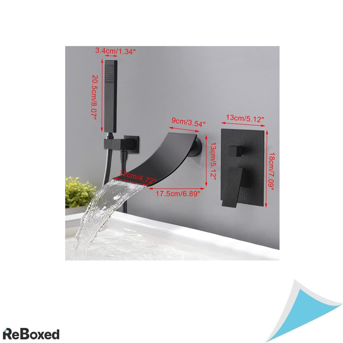 Baterie Cada si Dus Neagra, Set Dus Tip Cascada