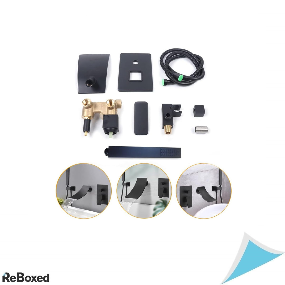 Baterie Cada si Dus Neagra, Set Dus Tip Cascada