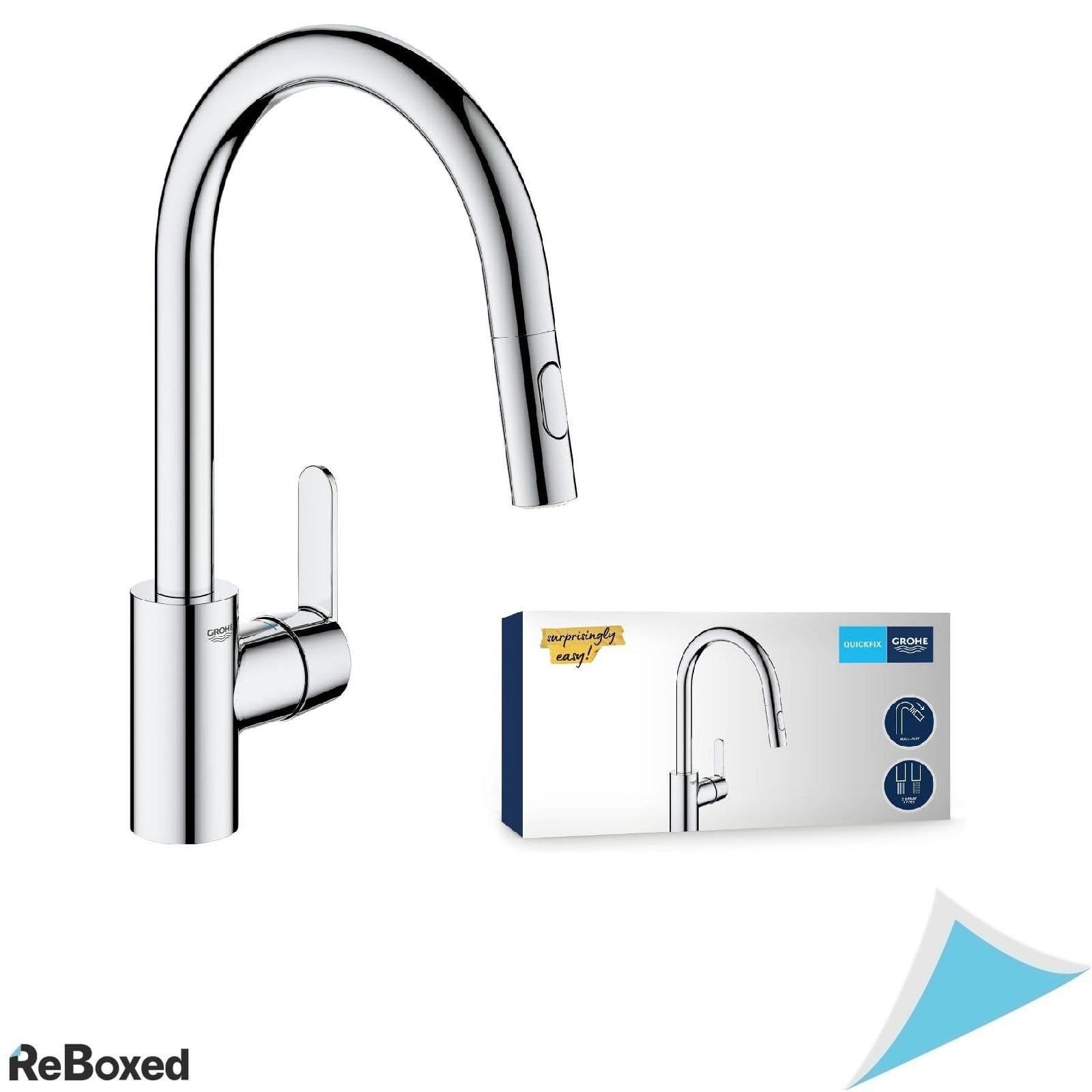 Baterie chiuveta bucatarie GROHE Get cu dus extractibil, 2 jeturi