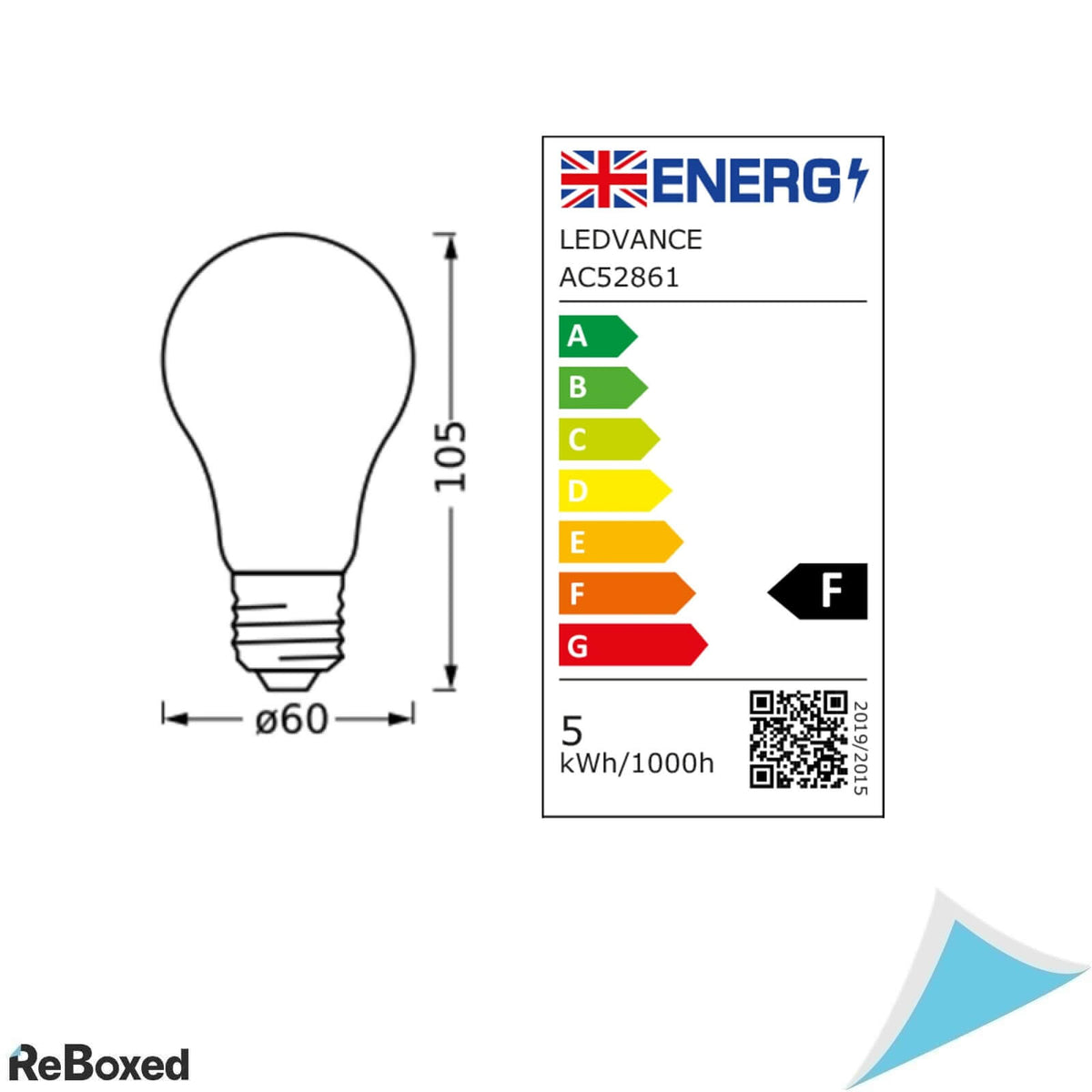 Bec Inteligent LEDVANCE Smart+ Matter E27, 4.8W (echivalent 40W), RGB + Alb Reglabil 2700-6500K, WiFi, Compatibil Alexa, Google si Apple