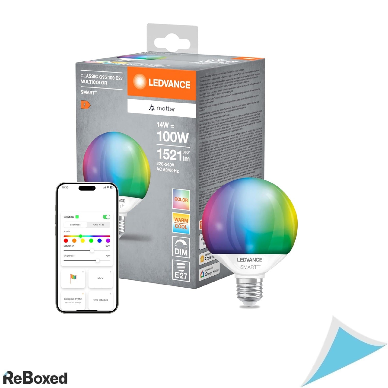 Bec Inteligent LEDVANCE Smart+ Matter E27, 14W, RGB + Alb Reglabil 2700-6500K, WiFi, Compatibil Alexa, Google si Apple