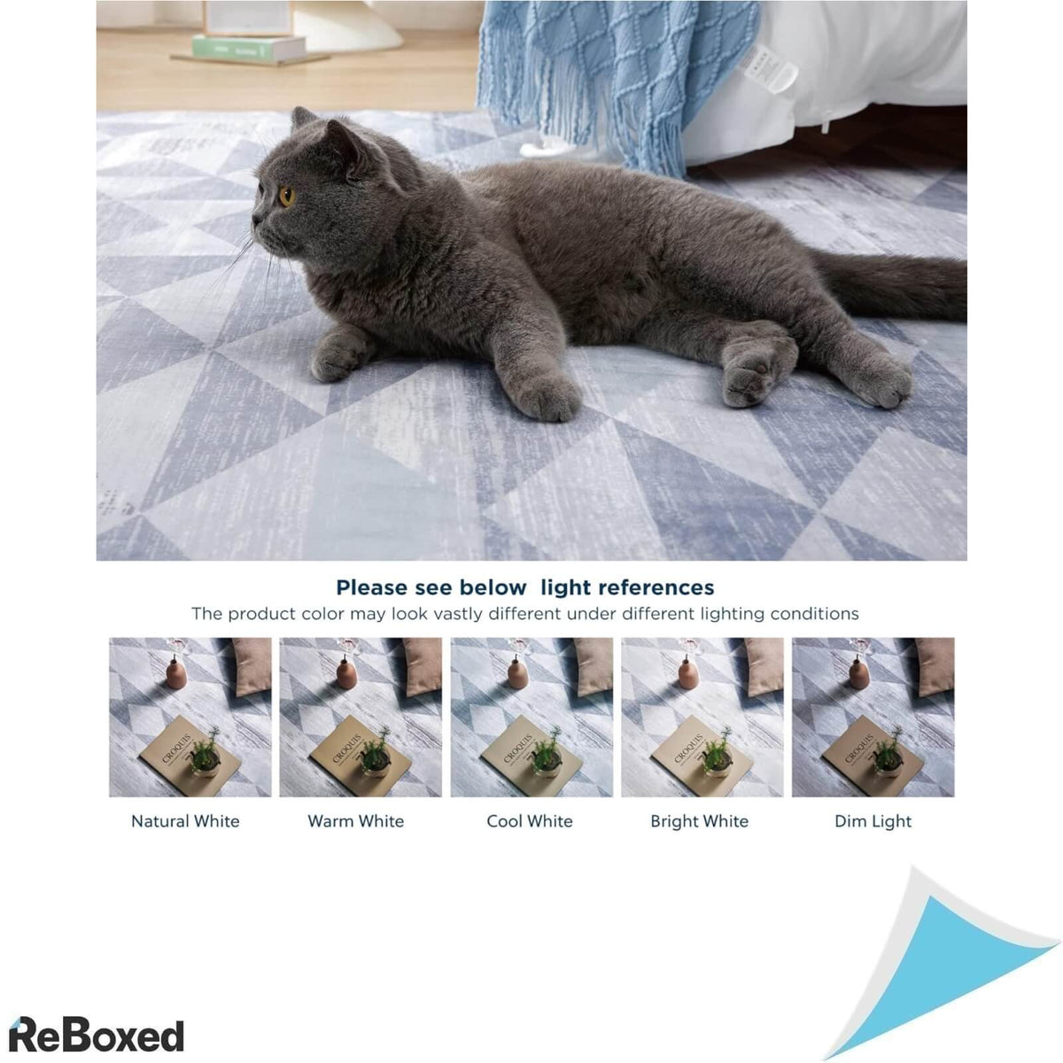 Bedsure Covor de Sufragerie 120 x 170 cm Gri