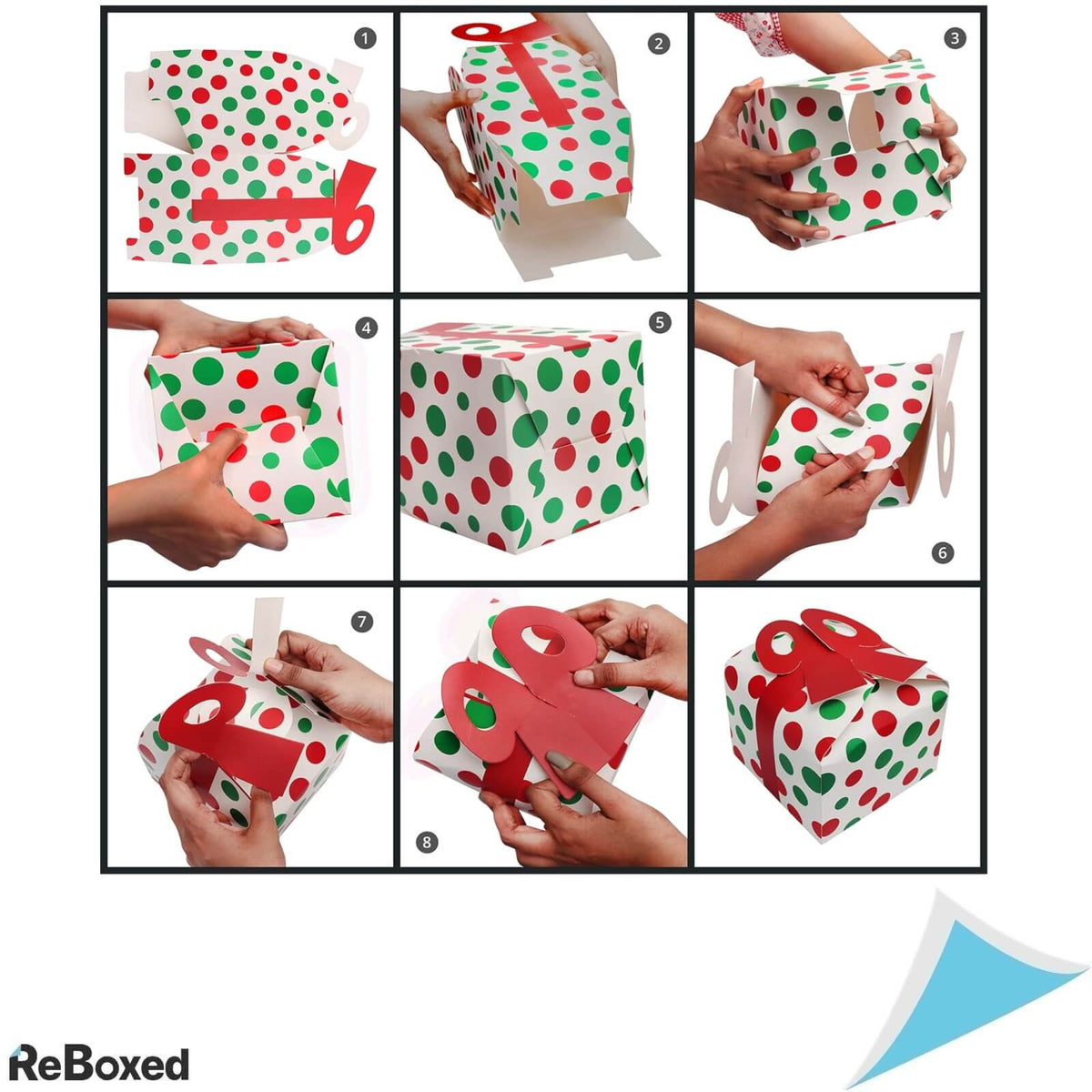 Belle Vous Set 24 de Cutii Carton Cadouri de Craciun 15x15x11cm