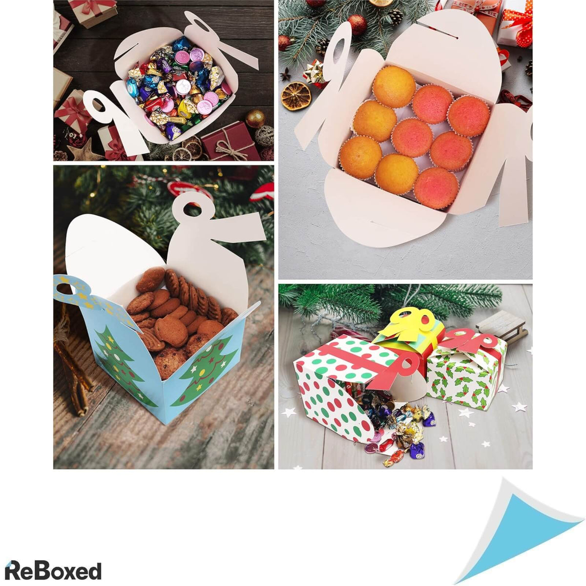 Belle Vous Set 24 de Cutii Carton Cadouri de Craciun 15x15x11cm