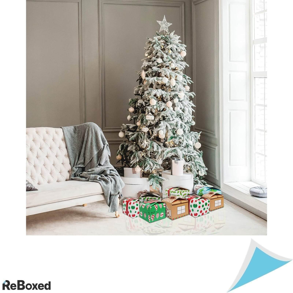 Belle Vous Set 24 de Cutii Carton Cadouri de Craciun 15x15x11cm