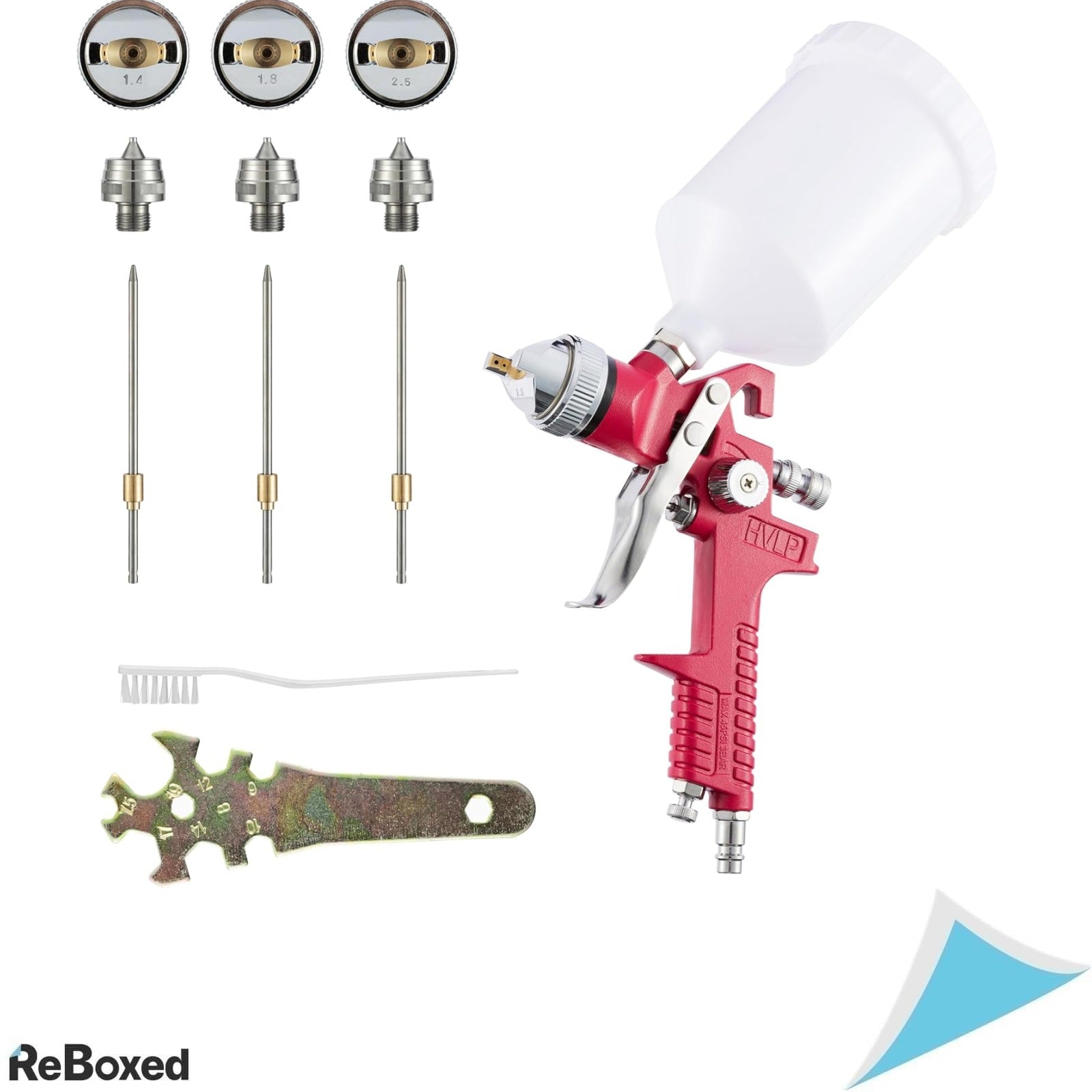 BenBow Pistol de Vopsit HVLP – Set Profesional cu 3 Duze (1.4 / 1.8 / 2.5 mm)