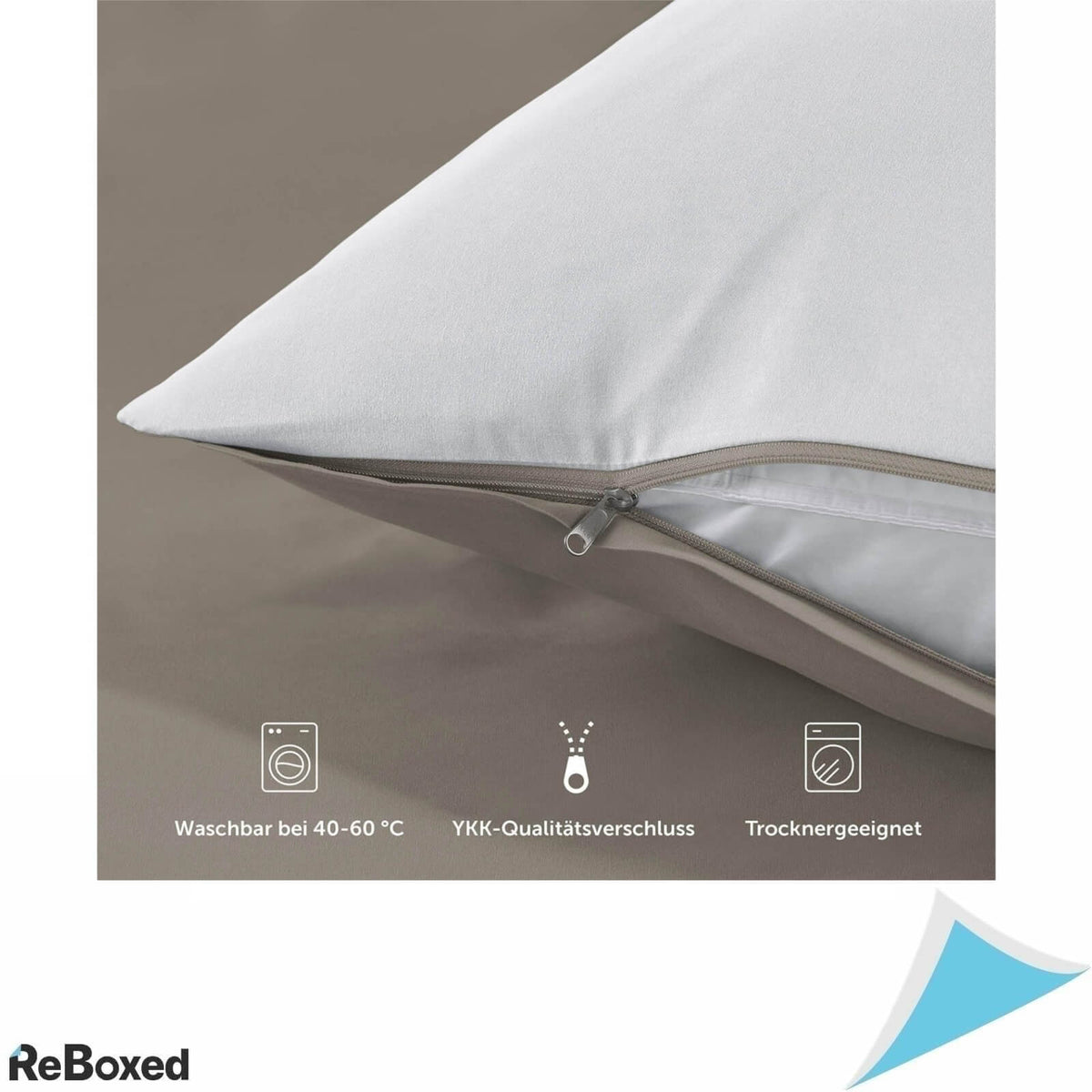 Blumtal Set Lenjerie de pat 140x200 si Perna 80x80 Taupe/Alb