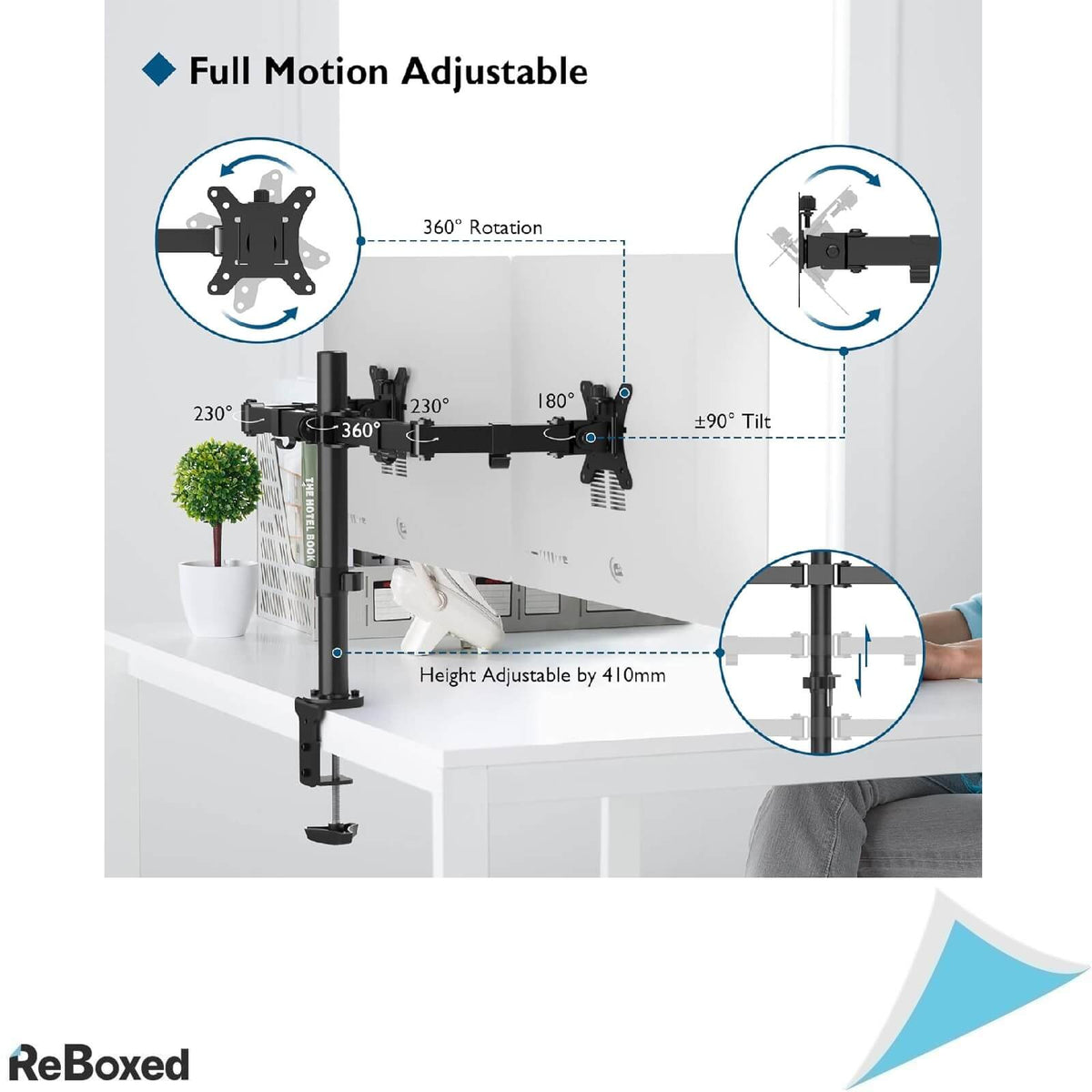 Bontec Suport Reglabil pentru 2 Monitoare 15-32 Inch