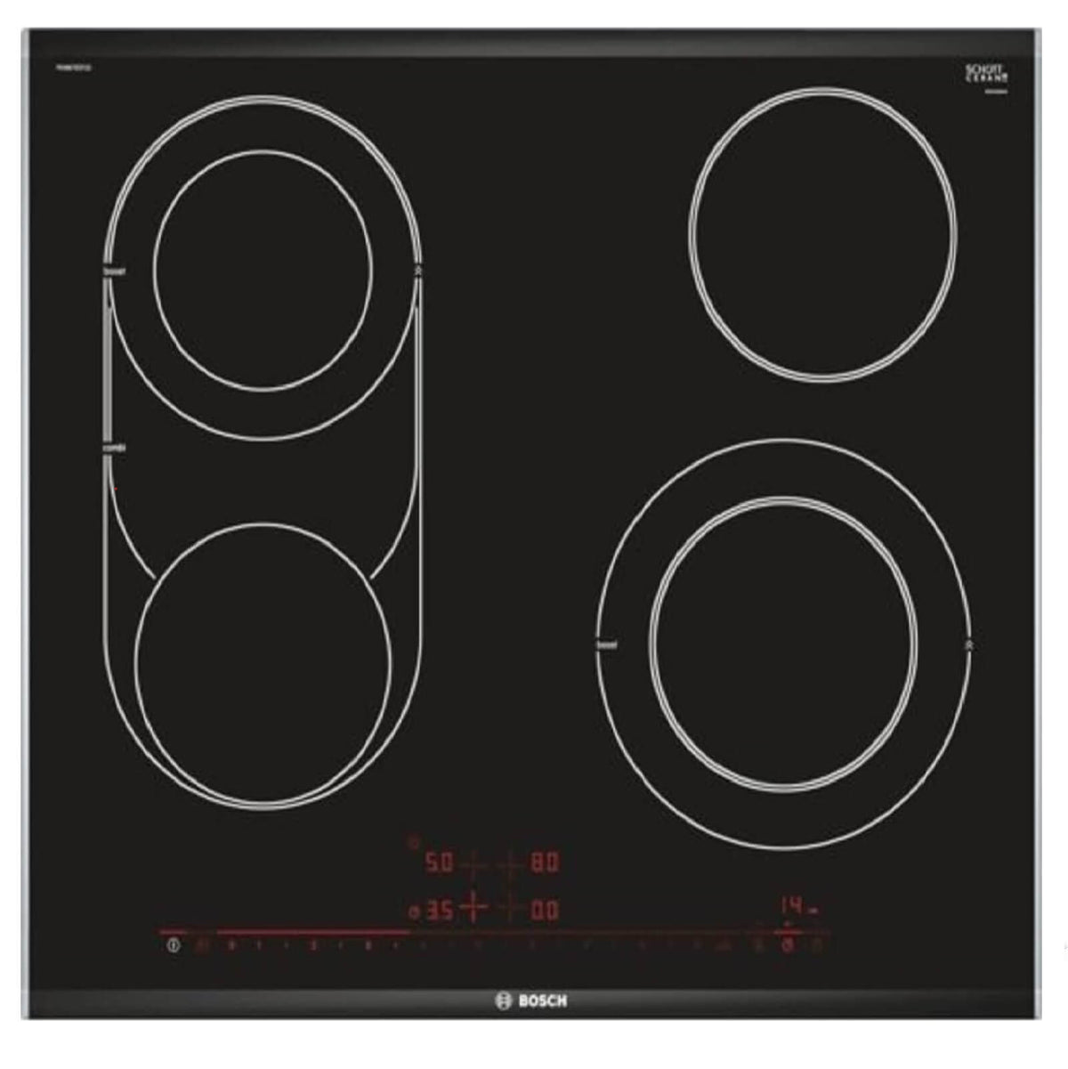 Bosch PKM675DP1D Seria 8 Plita Electrica 4 Zone 60cm PowerBoost