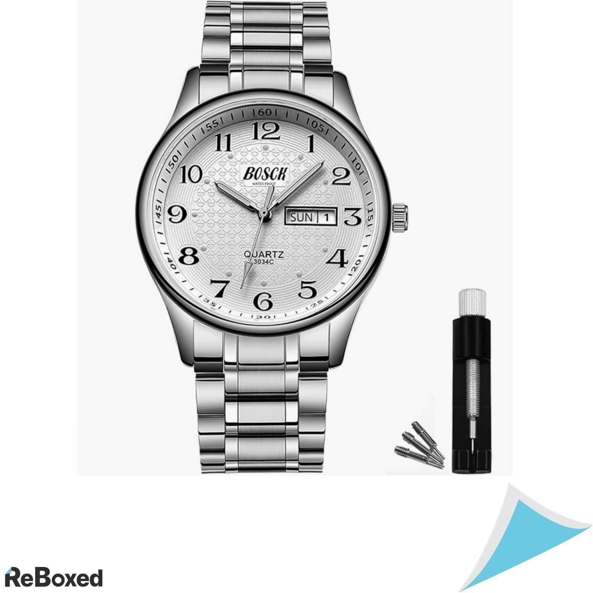 Bosck 3034C Ceas Analogic Barbati 40mm Quartz Relief 3D WR30m