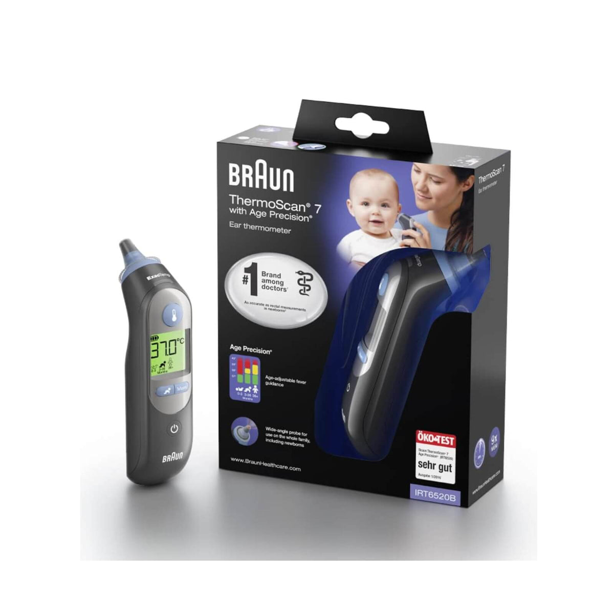 Braun IRT6520B Thermoscan 7 Termometru Auricular cu Age Precision