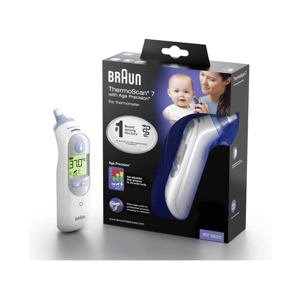 Braun IRT6520 Thermoscan 7 Termometru Auricular cu Age Precision