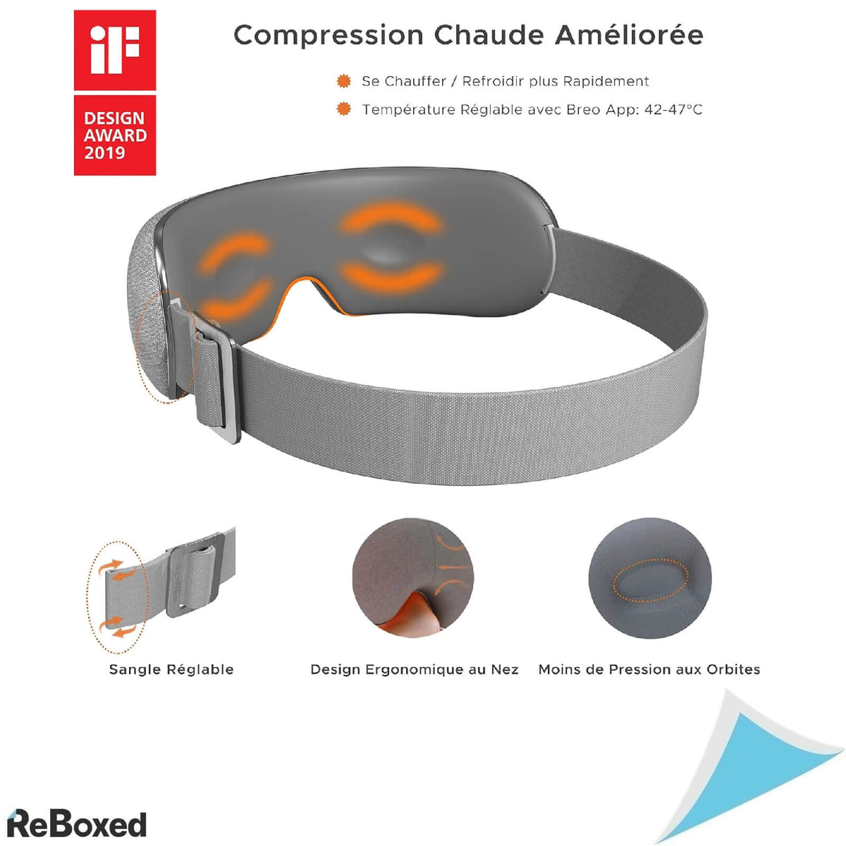 Breo iSee M Aparat de Masaj pentru Ochi Gri/Argintiu