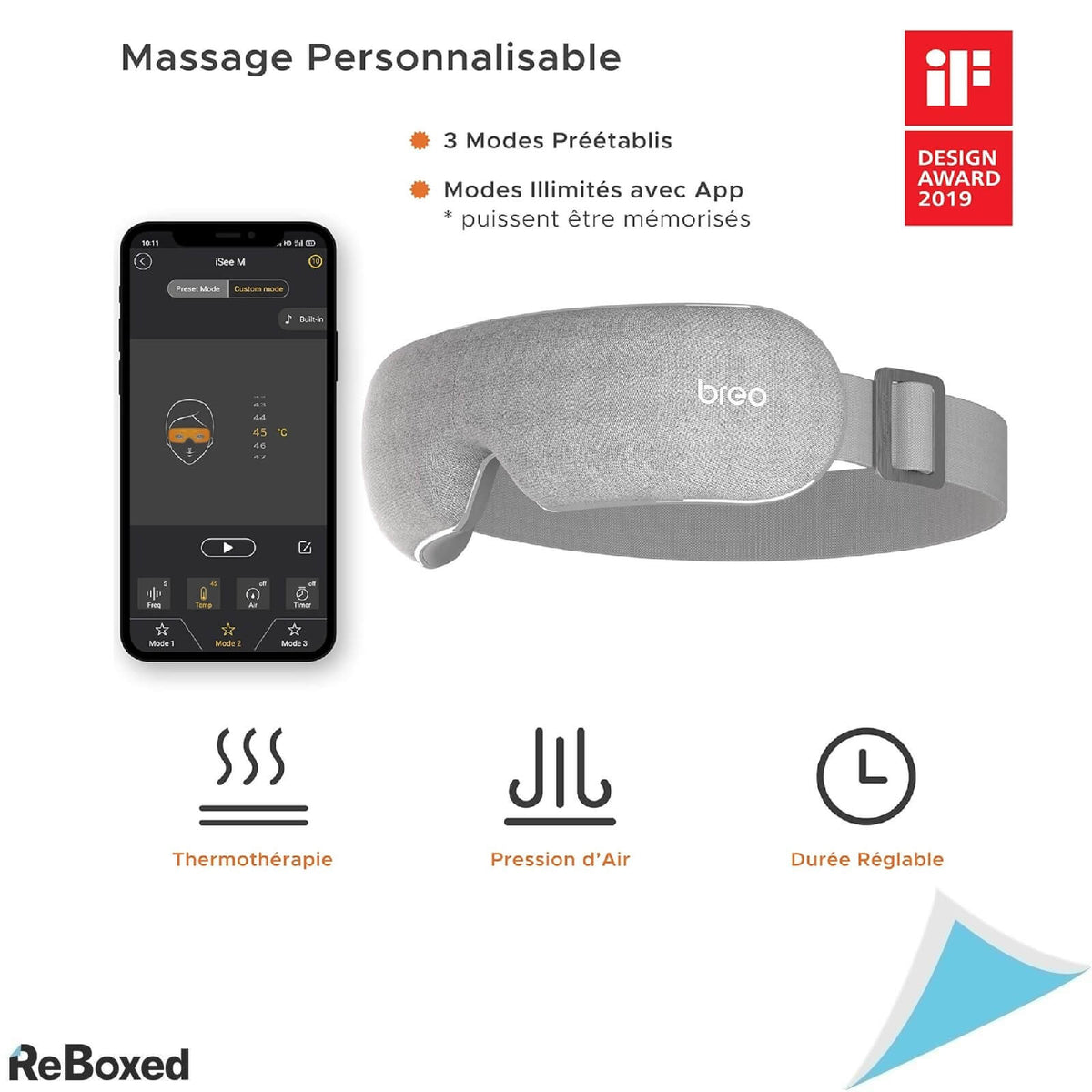 Breo iSee M Aparat de Masaj pentru Ochi Gri/Argintiu