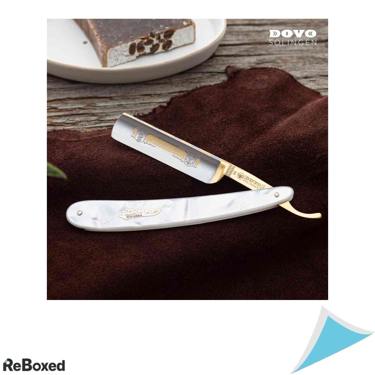 Brici Clasic de Buns DOVO Solingen No. 98 Imitatie Sidef Otel Carbon Aur 24K