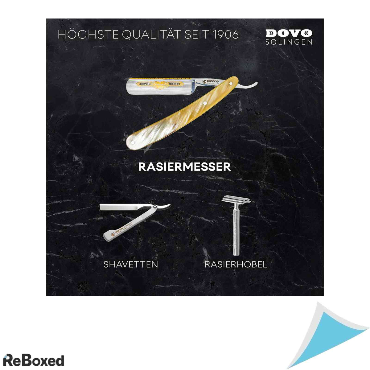 Brici Clasic de Buns DOVO Solingen No. 98 Imitatie Sidef Otel Carbon Aur 24K