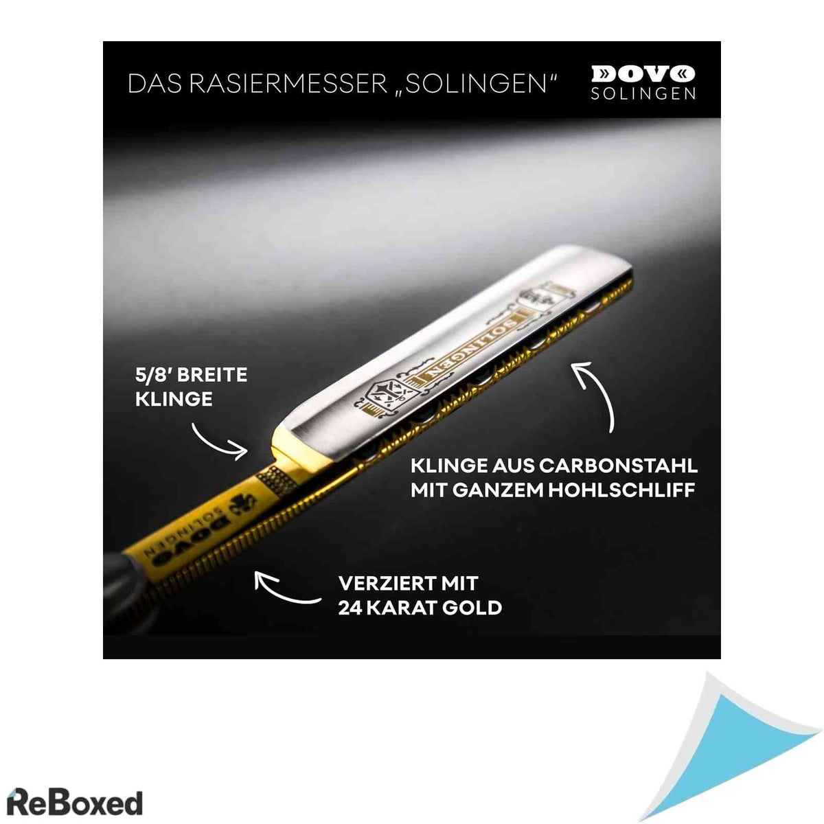 Brici Clasic de Buns DOVO Solingen No. 98 Imitatie Sidef Otel Carbon Aur 24K