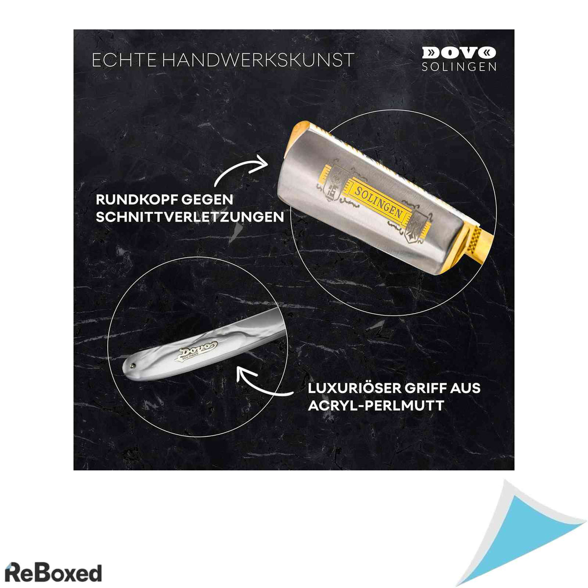 Brici Clasic de Buns DOVO Solingen No. 98 Imitatie Sidef Otel Carbon Aur 24K