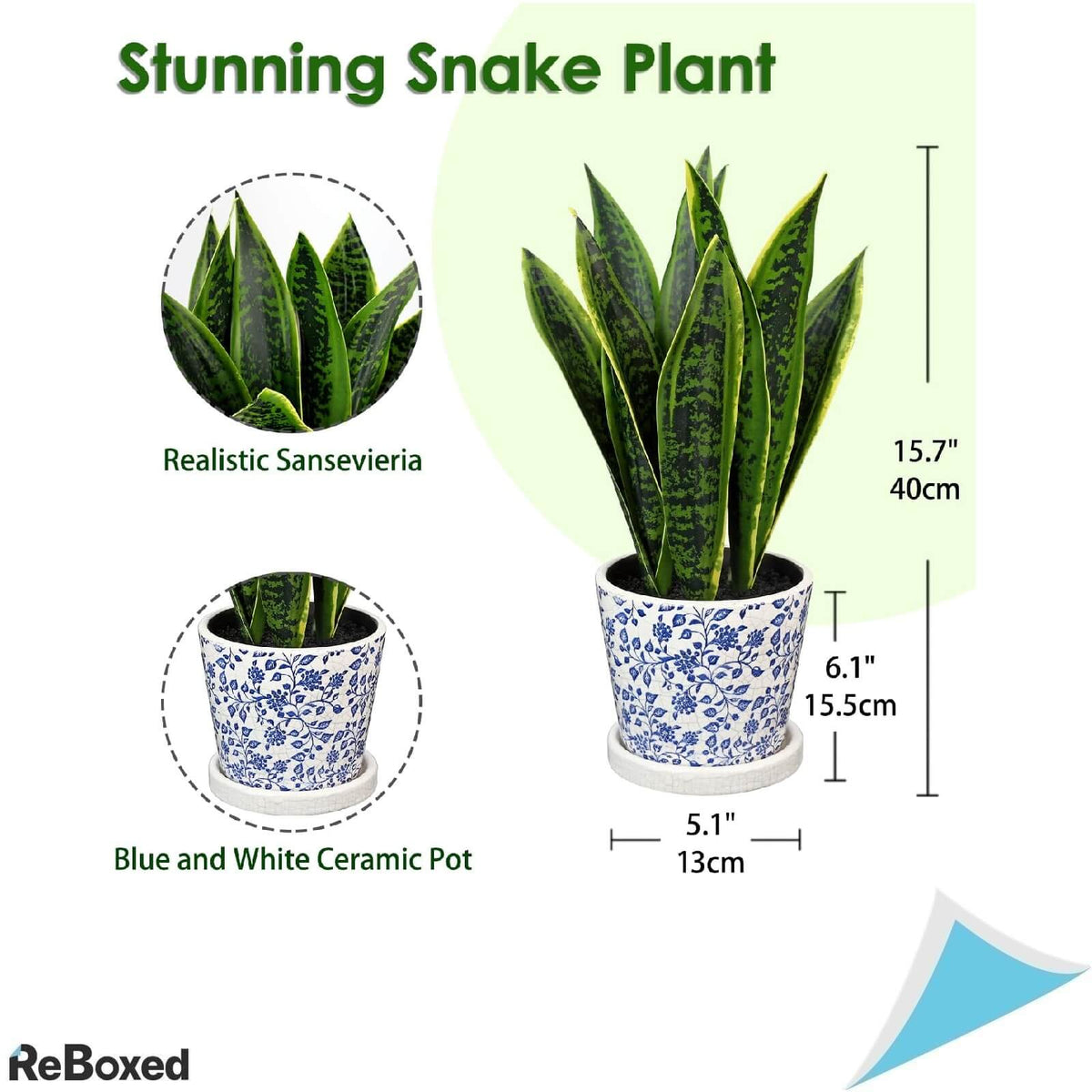 Briful Planta Artificiala Faux Sansevieria 40 cm