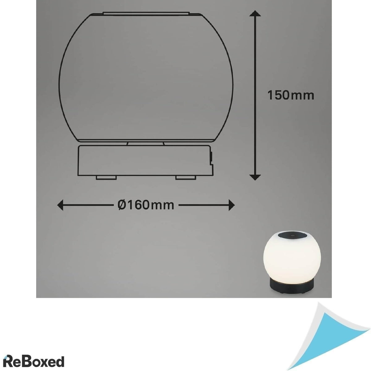 Brilioner Lampa LED Wireless cu Touch 15x16 cm Negru 330lm