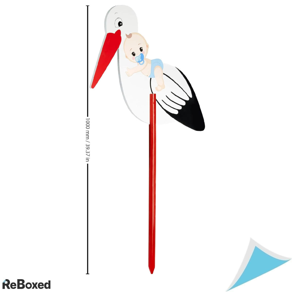 Brubaker Figurina din Lemn Barza cu Bebelus Albastru