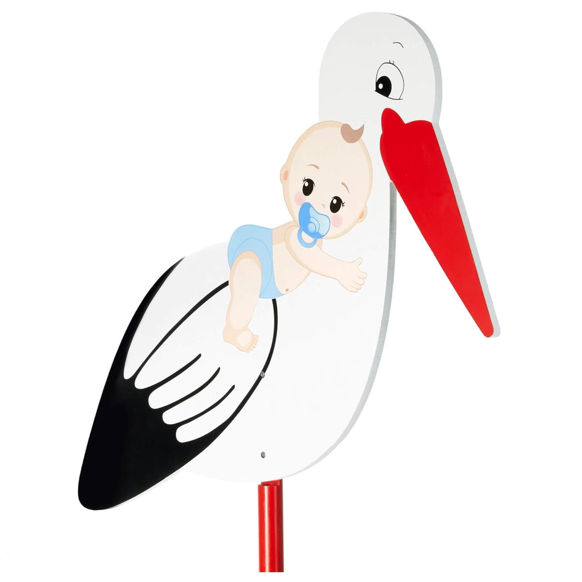 Brubaker Figurina din Lemn Barza cu Bebelus Albastru