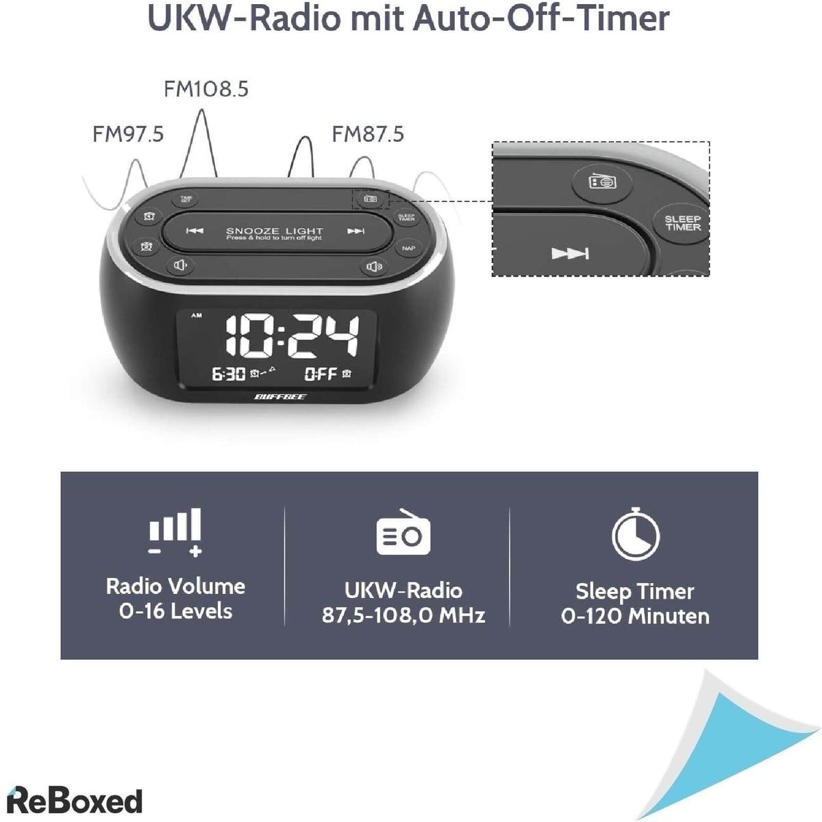 Buffbee Ceas Digital 3 in 1 cu Radio