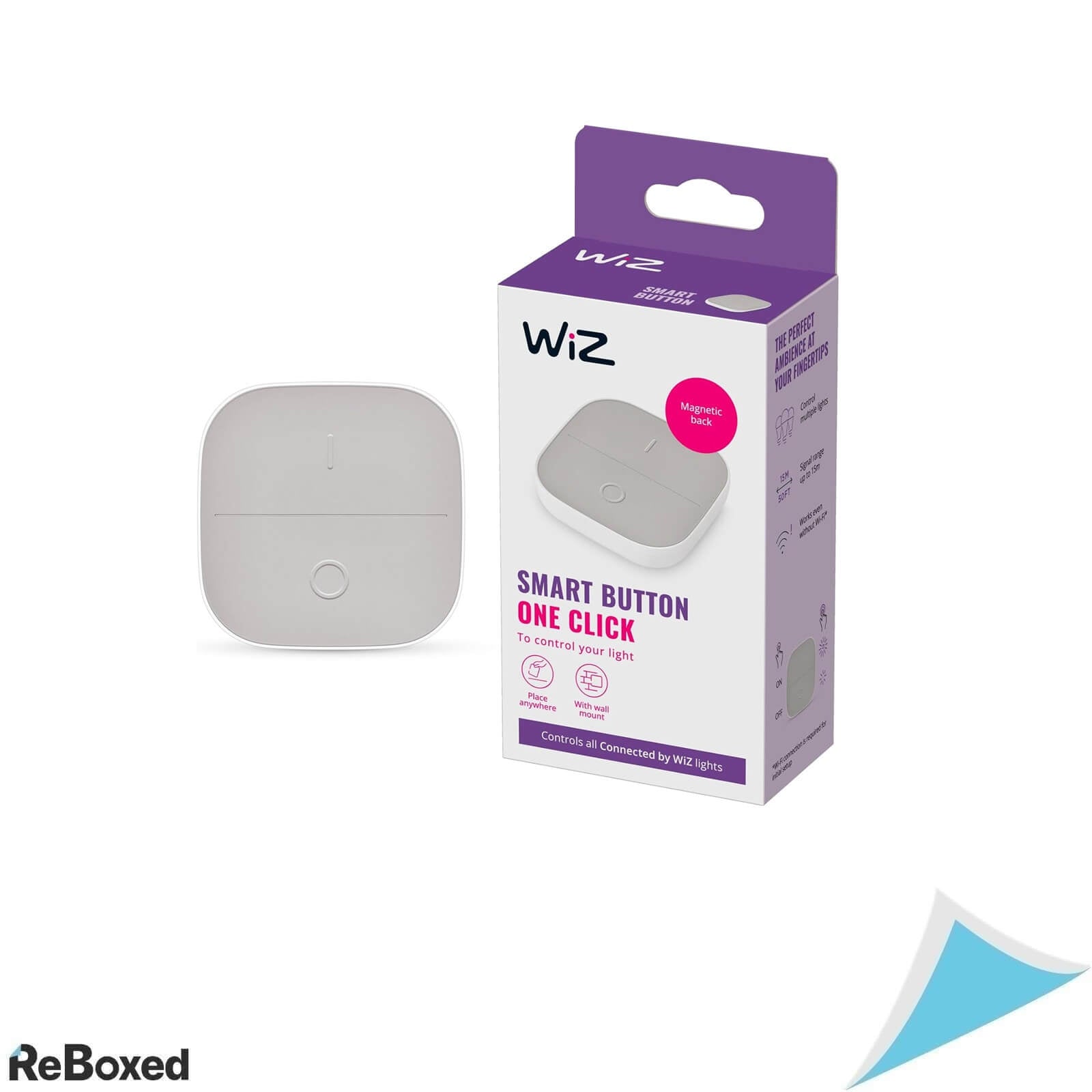 Buton Inteligent WiZ Smart Button pentru Iluminat WiFi, Control Lumini prin Aplicatie, Compatibil Alexa