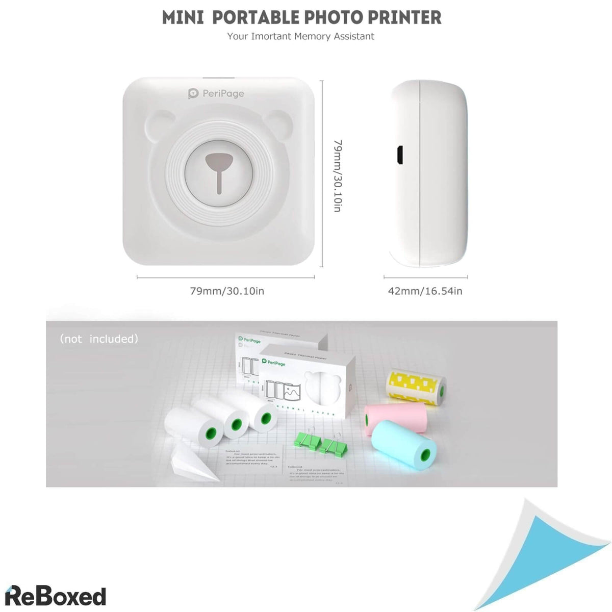 Buyounger Imprimanta de Etichete Mini Fara Fir