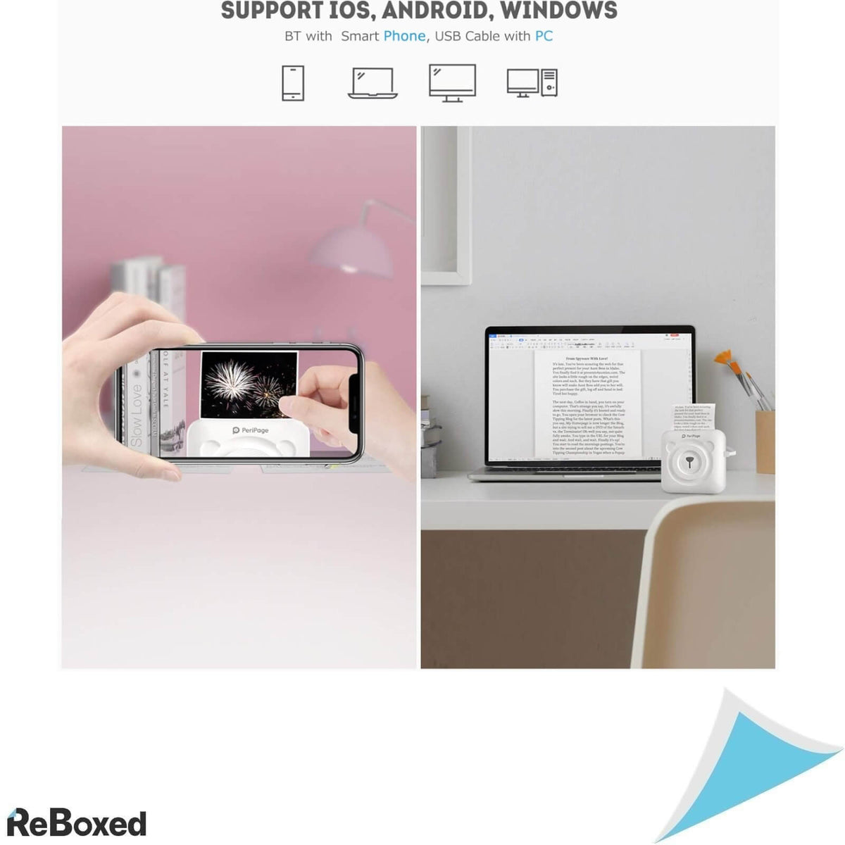 Buyounger Imprimanta de Etichete Mini Fara Fir